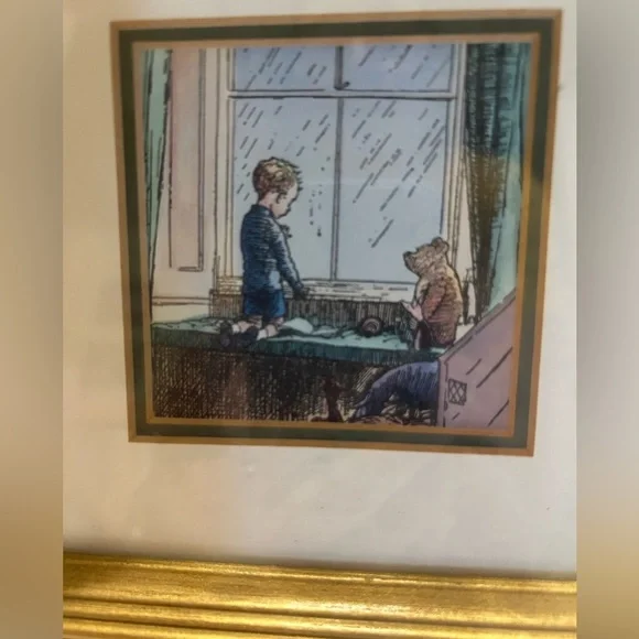 Disney Classic Winne The Pooh 100 Acre Wood Framed Art Print 6”x 6” - Picture 2 of 7